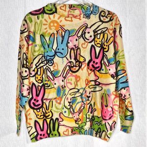 Rabbit Lightweight Crew Neckline Long Sleeves Multicolored & Yellow Knit Sweater
